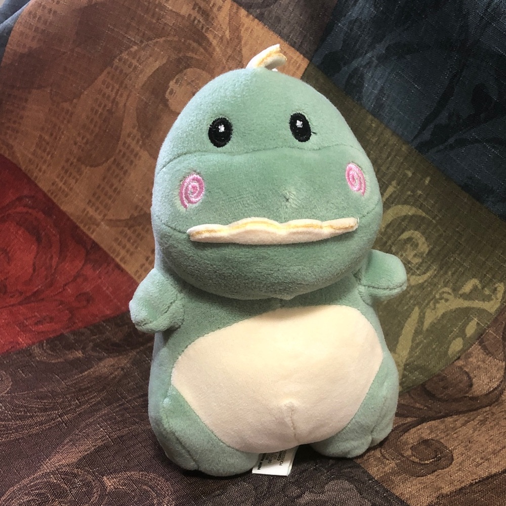 🛍️5/$20🛍️Cute Green Dinosaur Plush Toy rattle.